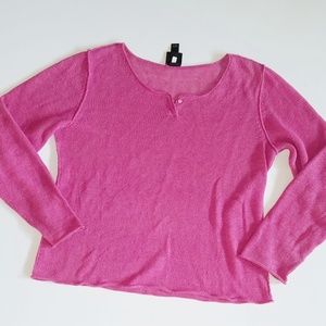 Eileen Fisher Petite Pink Lightweight Sweaters PS